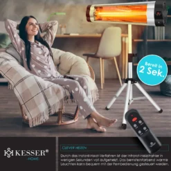 KESSER® Infrarotstrahler Heizstrahler Terrassenstrahler 2500W Mit Fernbedienung Inkl. Schutzhülle Höhenverstellbarem Teleskopstativ Wickeltischstrahler Terrassenheizer Quarzstrahler Infrarot, Leistung:2500W Mit Fernbedienung 11 KESSER® Infrarotstrahler Heizstrahler Terrassenstrahler 2500W Mit Fernbedienung Inkl. Schutzhülle Höhenverstellbarem Teleskopstativ Wickeltischstrahler Terrassenheizer Quarzstrahler Infrarot, Leistung:2500W Mit Fernbedienung -Grünwelt Exporteren Garten-Winkel 3cecd26110b3657dae7991f21fbce135