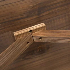 Outsunny Gartentisch, Balkontisch, Holztisch, Räderform, Witterungsbeständig, Massivholz, Natur, 115 X B60 X H65 Cm -Grünwelt Exporteren Garten-Winkel 3dcf1a753431e04e96aac0148b4a92d7