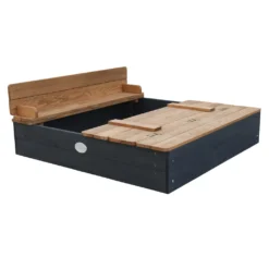AXI Sandkasten Ella Aus Holz Mit Deckel | Sand Kasten Mit Sitzbank & Abdeckung Für Kinder In Anthrazit & Braun | 100 X 95 Cm -Grünwelt Exporteren Garten-Winkel 3e803ffd95f2b0eb77d7e8b872fb2be2