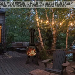 Jago® Terrassenofen Mit Funkenfluggitter - Aus Gußeisen Im Klassischen Design, 108cm Hoch, Inklusive Schürhaken, Funkenschutz - Vintage Gartenofen, Rustikaler Look, Gartenkamin, Feuerstelle, Feuerkorb -Grünwelt Exporteren Garten-Winkel 3ef3a4ae0ac460f2cb80dade00e26104