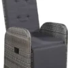 VidaXL Garten-Liegestuhl Mit Auflage Poly Rattan Grau
