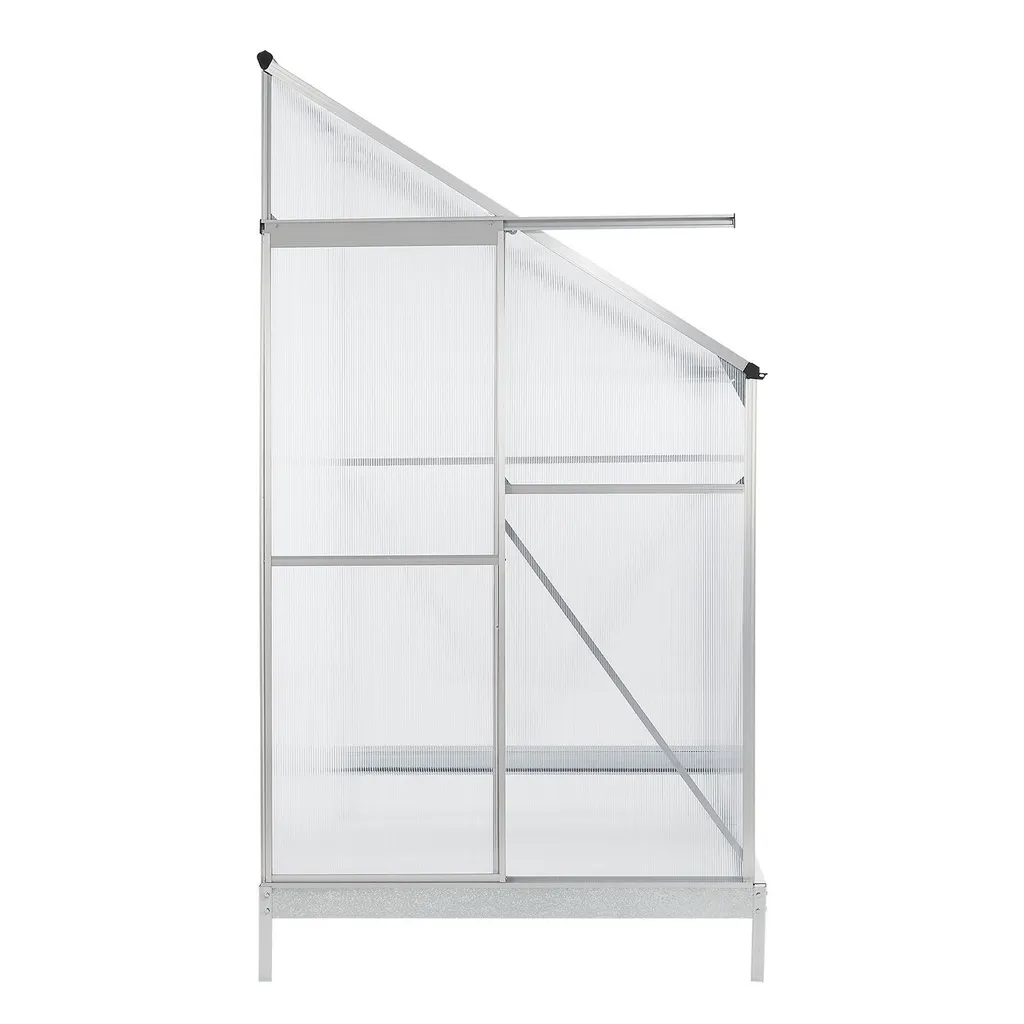 Juskys Aluminium Anlehn-Gewächshaus 2,4 M² – Treibhaus Mit Schiebetür, Fenster Zum Lüften & Stahl-Fundament – Stabiles Pflanzenhaus Für Garten 8 Juskys Aluminium Anlehn-Gewächshaus 2,4 M² – Treibhaus Mit Schiebetür, Fenster Zum Lüften & Stahl-Fundament – Stabiles Pflanzenhaus Für Garten – Bild 8