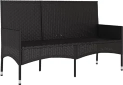 VidaXL Gartenbank 3-Sitzer Mit Kissen Schwarz Poly Rattan -Grünwelt Exporteren Garten-Winkel 3fa3b6bb4e94a74b478f01cea94b9cca