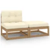 VidaXL 2-tlg. Garten-Lounge-Set & Kissen Honigbraun Massivholz Kiefer