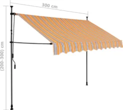 VidaXL Einziehbare Markise Handbetrieben Mit LED 300 Cm Gelb Blau -Grünwelt Exporteren Garten-Winkel 40b865a85882e07d089804ff692c45e1