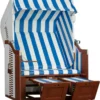 DeVries Strandkorb Profi Ostsee Fehmarn PE White Des.991 Blau- Weiß