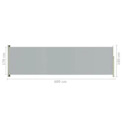 VidaXL Seitenmarkise Ausziehbar 180x600 Cm Grau -Grünwelt Exporteren Garten-Winkel 4125cc1a7093f5484f6ed47a9c0c1b96