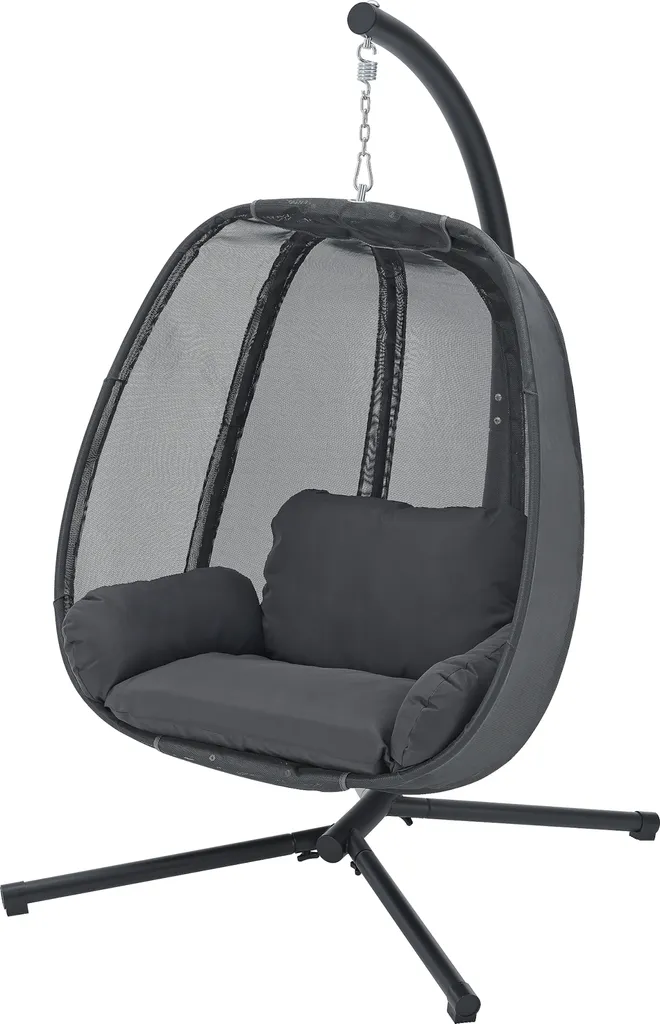 Hängesessel Abegondo Mit Gestell Und Kissen Indoor Outdoor Max. 120 Kg Hängekorb Hängestuhl Für Innen- Und Außen Stahlgestell Dunkelgrau 1 Hängesessel Abegondo Mit Gestell Und Kissen Indoor Outdoor Max. 120 Kg Hängekorb Hängestuhl Für Innen- Und Außen Stahlgestell Dunkelgrau