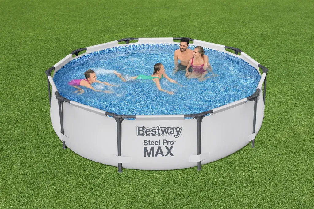 Bestway® Steel Pro MAX™ Frame Pool Ohne Pumpe Ø 305 X 76 Cm, Lichtgrau, Rund 10 Bestway® Steel Pro MAX™ Frame Pool Ohne Pumpe Ø 305 X 76 Cm, Lichtgrau, Rund – Bild 10