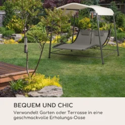 Blumfeldt Palermo - Doppel-Schaukel-Liege, Gartenliege, Stahlrahmen, Sonnendach: 200 X 144 Cm (BxT), Liegefläche: 130 X 207 Cm (BxT), Einfacher Aufbau, 2 Höhenverstellbare Kopfkissen, Grau 15 Blumfeldt Palermo - Doppel-Schaukel-Liege, Gartenliege, Stahlrahmen, Sonnendach: 200 X 144 Cm (BxT), Liegefläche: 130 X 207 Cm (BxT), Einfacher Aufbau, 2 Höhenverstellbare Kopfkissen, Grau -Grünwelt Exporteren Garten-Winkel 4295f5ae20a3b5a597bb7b4750098d4f