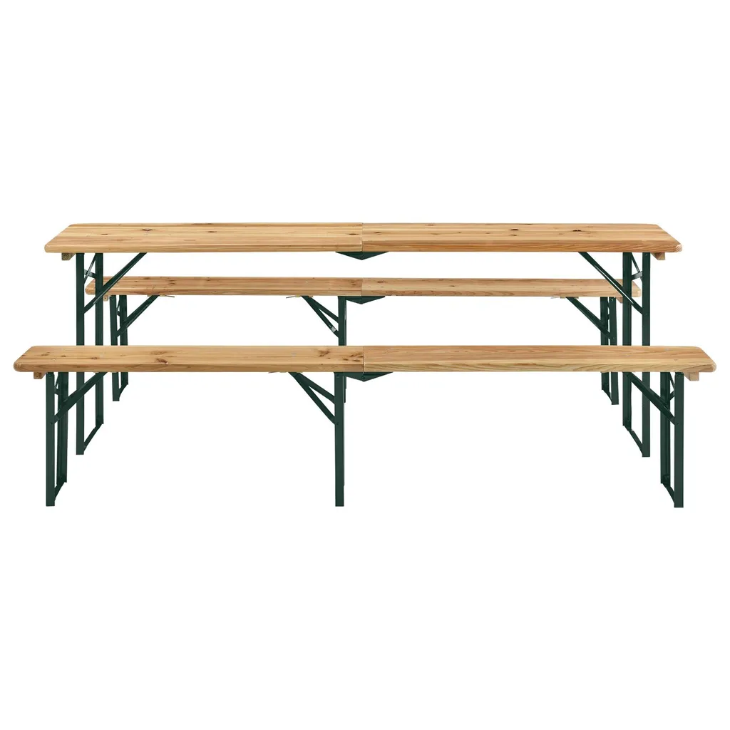 Juskys Bierzeltgarnitur 3-teilig Biertischgarnitur Mittig Klappbar 220 Cm - Gartenmöbel Set Aus Tannenholz Biertisch Bierbänke Festzeltgarnitur Natur 7 Juskys Bierzeltgarnitur 3-teilig Biertischgarnitur Mittig Klappbar 220 Cm - Gartenmöbel Set Aus Tannenholz Biertisch Bierbänke Festzeltgarnitur Natur – Bild 7