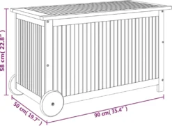 VIDAXL Gartentruhe Mit Rollen 90x50x58 Cm Massivholz Akazie -Grünwelt Exporteren Garten-Winkel 42f3d370524a662859eb3fef29a600cb