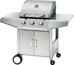 Grill Gasgrill Grillwagen Mit 3 Edelstahlbrenner Gussgrillrost Temperaturanzeige