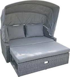Garden Pleasure Funktionssofa MONTE CARLO Alu / Kunststoffgeflecht Mit Sonnendach 970368