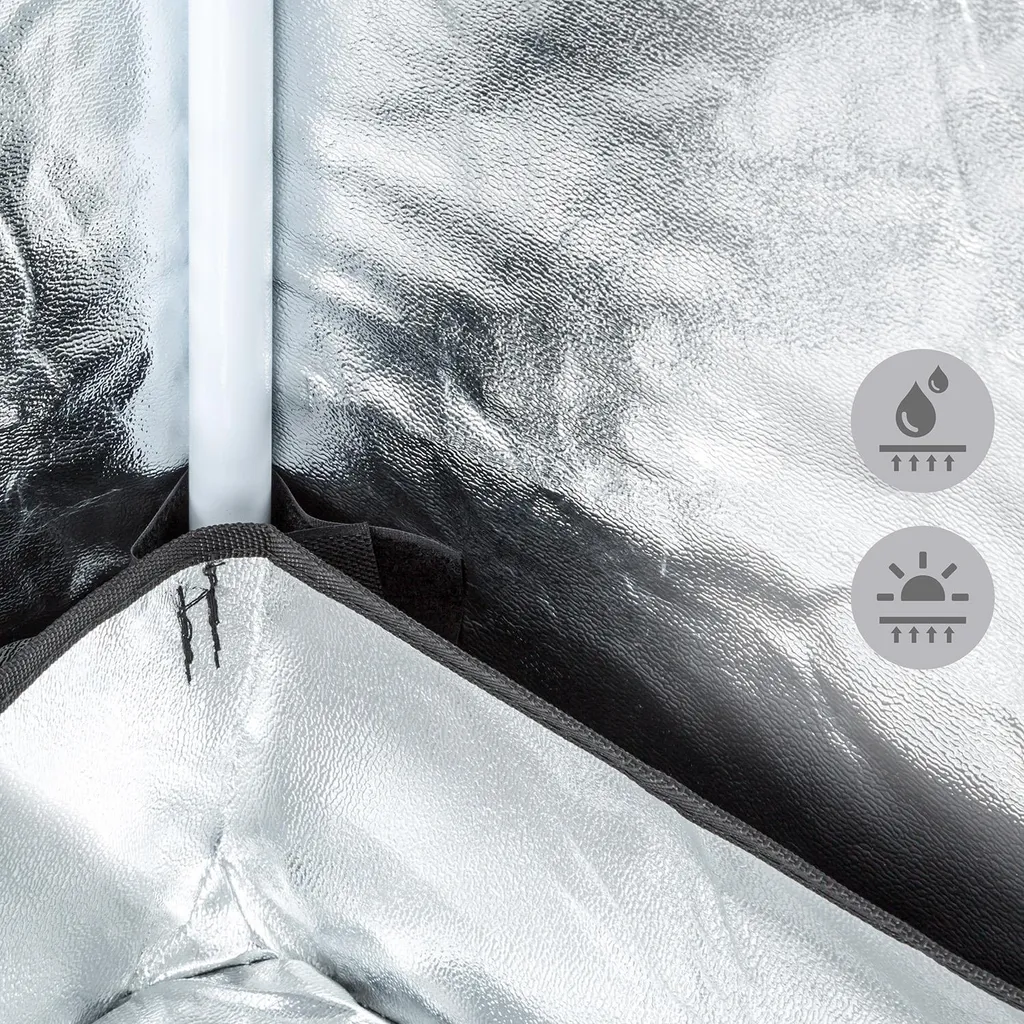 OneConcept Eden Grow L - Growschrank , Growzelt , Growbox , Größe L , 120x120x200 Cm , 2 X Belüftungszugang , Zuluftklappen , Lichtundurchlässiges Gewebe , Reflektierende Innenbeschichtung , Schwarz 3 OneConcept Eden Grow L - Growschrank , Growzelt , Growbox , Größe L , 120x120x200 Cm , 2 X Belüftungszugang , Zuluftklappen , Lichtundurchlässiges Gewebe , Reflektierende Innenbeschichtung , Schwarz – Bild 3