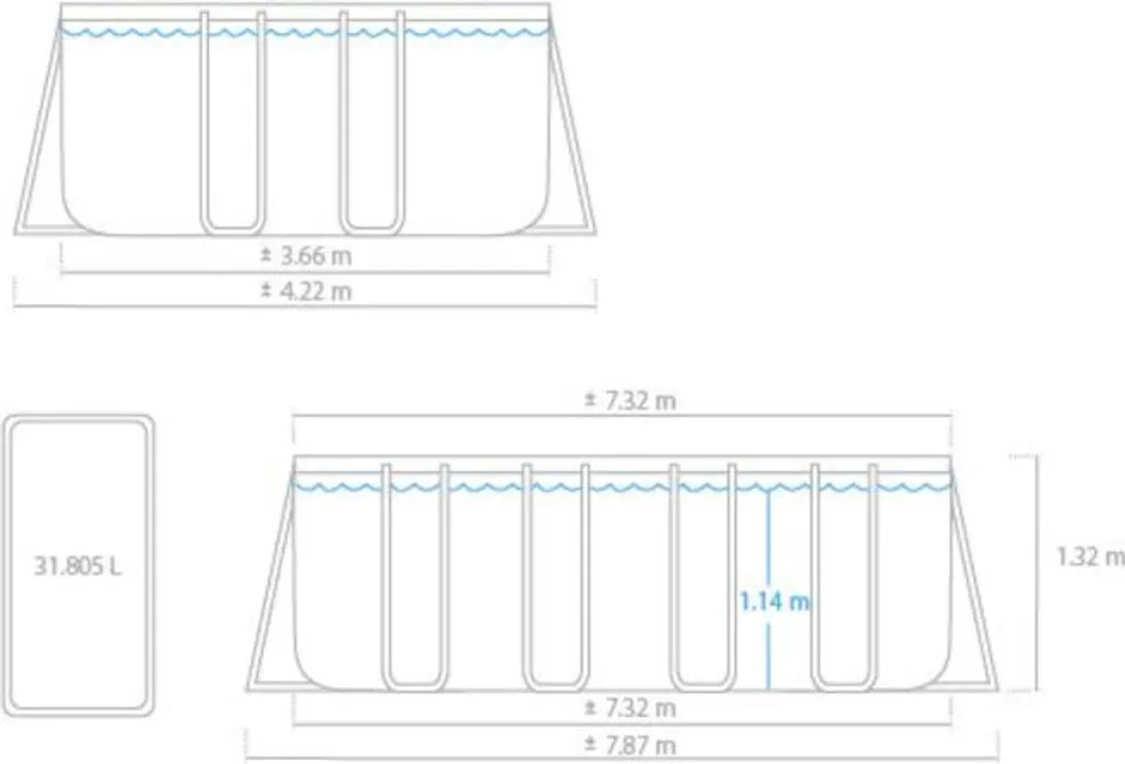 INTEX 26364GN Ultra XTR Frame Pool (26364GN), 732x366x132cm, Inkl. RCD Sandfilterpumpe 7 INTEX 26364GN Ultra XTR Frame Pool (26364GN), 732x366x132cm, Inkl. RCD Sandfilterpumpe – Bild 7