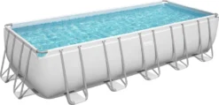 Bestway® Power Steel™ Frame Pool Komplett-Set Mit Filterpumpe 640 X 274 X 132 Cm , Lichtgrau, Eckig