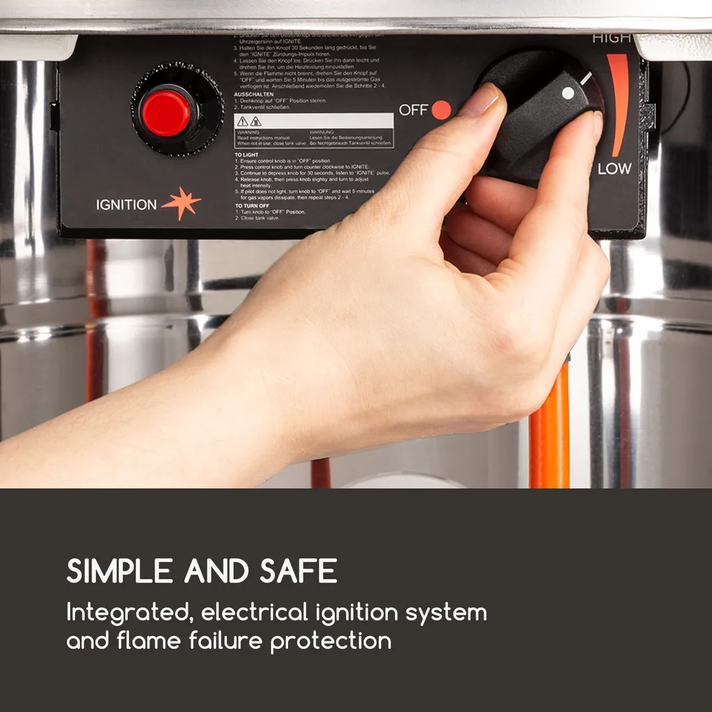 Goldflame Terrassenheizstrahler Gasheizer 11,2 KW Temperglas Mobil Edelstahl 3 Goldflame Terrassenheizstrahler Gasheizer 11,2 KW Temperglas Mobil Edelstahl – Bild 3