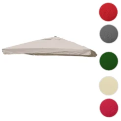 Ersatz-Bezug Für Luxus-Ampelschirm HWC-A96 Mit Flap, Sonnenschirmbezug, 3x3m (Ø4,24m) Polyester 3kg Creme-grau -Grünwelt Exporteren Garten-Winkel 45299866032cc2d566873f710111238d