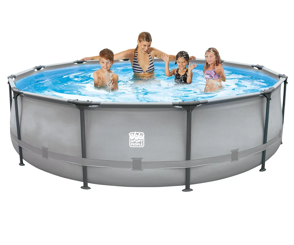 Happy People Stahlrahmenpool 366 X 100 Cm Im Set Grau 7 Happy People Stahlrahmenpool 366 X 100 Cm Im Set Grau – Bild 7