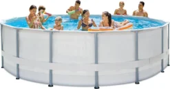 Summer Waves Premium FRAME Pool, Weiß, PVC/Stahl, Ø488x122 Cm, Jede Menge Zubehör Inklusive, Rund -Grünwelt Exporteren Garten-Winkel 45a0462c62393fe3bf1668b87d5dc957