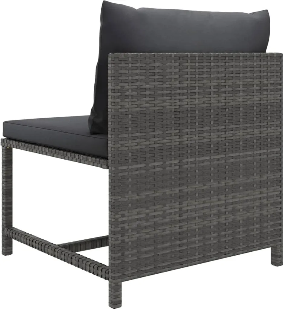 VidaXL 6-tlg. Garten-Lounge-Set Mit Kissen Poly Rattan Grau 7 VidaXL 6-tlg. Garten-Lounge-Set Mit Kissen Poly Rattan Grau – Bild 7