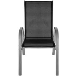 4Stk Wohaga Stapelstuhl Mit Textilenbespannung Grau/Schwarz -Grünwelt Exporteren Garten-Winkel 466d4aeed0df32c4330eaf29d59b38b2