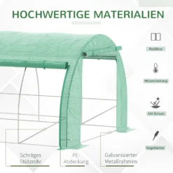 Outsunny Foliengewächshaus Polytunnel 6 X 3 X 2 M Begehbares Gewächshaus Mit Aufrollbar Abdeckungen Folientunnel Treibhaus UV-Schutz Stahlrohr Grün -Grünwelt Exporteren Garten-Winkel 4691b6b687edcde9cb4ec5059bfb22fb