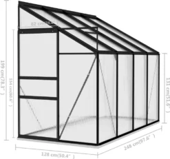 VidaXL Gewächshaus Anthrazit Aluminium 5,24 M³ 15 VidaXL Gewächshaus Anthrazit Aluminium 5,24 M³ -Grünwelt Exporteren Garten-Winkel 46f81776189409862db07b7acf8cbeb5