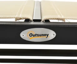 Outsunny Schaukelstuhl 2-Sitzer Gartenbank Gartenschaukel Sitzbank Parkbank Metall Gartenmöbel Schwarz+Beige 120 X 70 X 85 Cm -Grünwelt Exporteren Garten-Winkel 46fe7aa765e795bdf9132f6569ac9dab