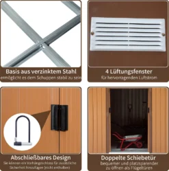 Outsunny Gerätehaus Mit Fundament Geräteschuppen Gartenhaus Garten Schuppen Metall Gelb 277 X 195 X 192 Cm -Grünwelt Exporteren Garten-Winkel 47cbc61c451d04b0a5fc4c9ce1237d7e