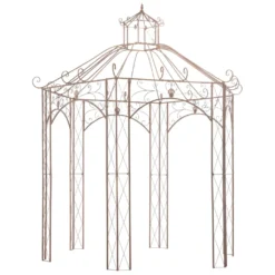 VidaXL Gartenpavillon Antikbraun 3 M Eisen