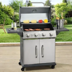 Juskys Gasgrill Kansas Mit 4 Brenner 12 KW, BBQ Grill Mit Gusseisen-Grillrost, Warmhalterost & Thermometer, XL Grillwagen 2 Seitenablagen & 4 Räder 34 Juskys Gasgrill Kansas Mit 4 Brenner 12 KW, BBQ Grill Mit Gusseisen-Grillrost, Warmhalterost & Thermometer, XL Grillwagen 2 Seitenablagen & 4 Räder -Grünwelt Exporteren Garten-Winkel 485af96b3b6e7f053fb1fcf519e2dbe2