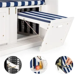 Blumfeldt Hiddensee Strandkorb XL 2-Sitzer , Volllieger Blau / Weiß Gestreift -Grünwelt Exporteren Garten-Winkel 486d49bbd328c856e03237a0aaaddf75