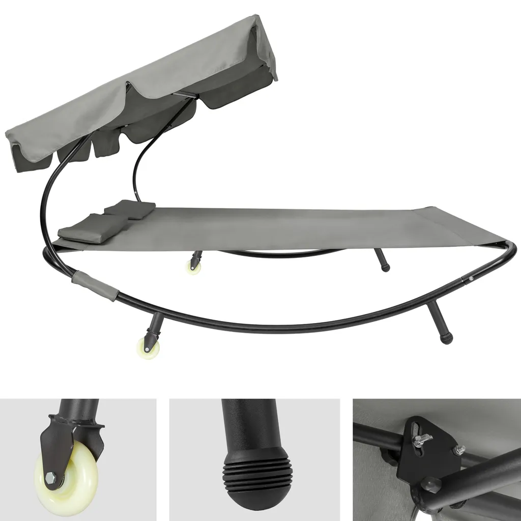 Tectake Gartenliege Für 2 Personen - Grau 5 Tectake Gartenliege Für 2 Personen - Grau – Bild 5