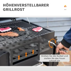 HOMCOM Outsunny Holzkohlegrill BBQ Gartengrill Mit Deckel Und Ablagen Metall Smoker BBQ Warmhalteplatte Regale Gartenparty Transportrollen Schwarz 124 X 66 X 112 Cm 14 HOMCOM Outsunny Holzkohlegrill BBQ Gartengrill Mit Deckel Und Ablagen Metall Smoker BBQ Warmhalteplatte Regale Gartenparty Transportrollen Schwarz 124 X 66 X 112 Cm -Grünwelt Exporteren Garten-Winkel 4959448c0607a7fe5c0ce37cb4ed6722