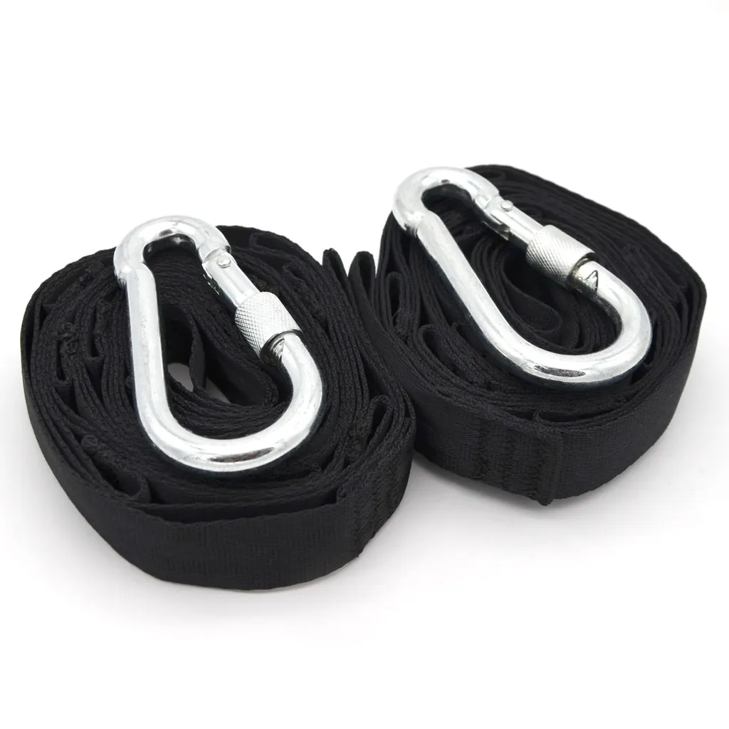 300kg Hängematten Befestigung 2 Gurte 280x2,5cm Baum Gurt Set Aufhängung Schwarz 1 300kg Hängematten Befestigung 2 Gurte 280x2,5cm Baum Gurt Set Aufhängung Schwarz