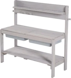 Roba Kinder Outdoor+ Gartenküche 'Fun', Holz, Matschküche Mit Abnehmbarer Abdeckung, Wetterfest