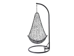 Mirjan24 Hängesessel Boho, Stilvoll Hängestuhl, Gartensessel Mit Stahlskelett, Hängekorb, Kokon (Farbe: Grau, Kissen: Grau) -Grünwelt Exporteren Garten-Winkel 4a6c6b9fc132450a9432d19349b574b2