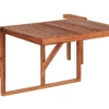 Balkonhängetisch Akazienholz Dunkelbraun 60 X 40 Cm Höhenverstellbar Balkontisch Balkon, Terrasse, Balkonmöbel