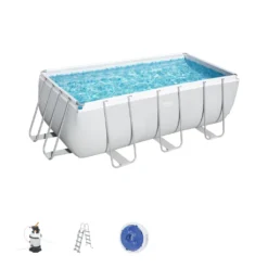 Bestway Power Steel™ Frame Pool Komplett-Set, Eckig, 412x201x122cm, 56457