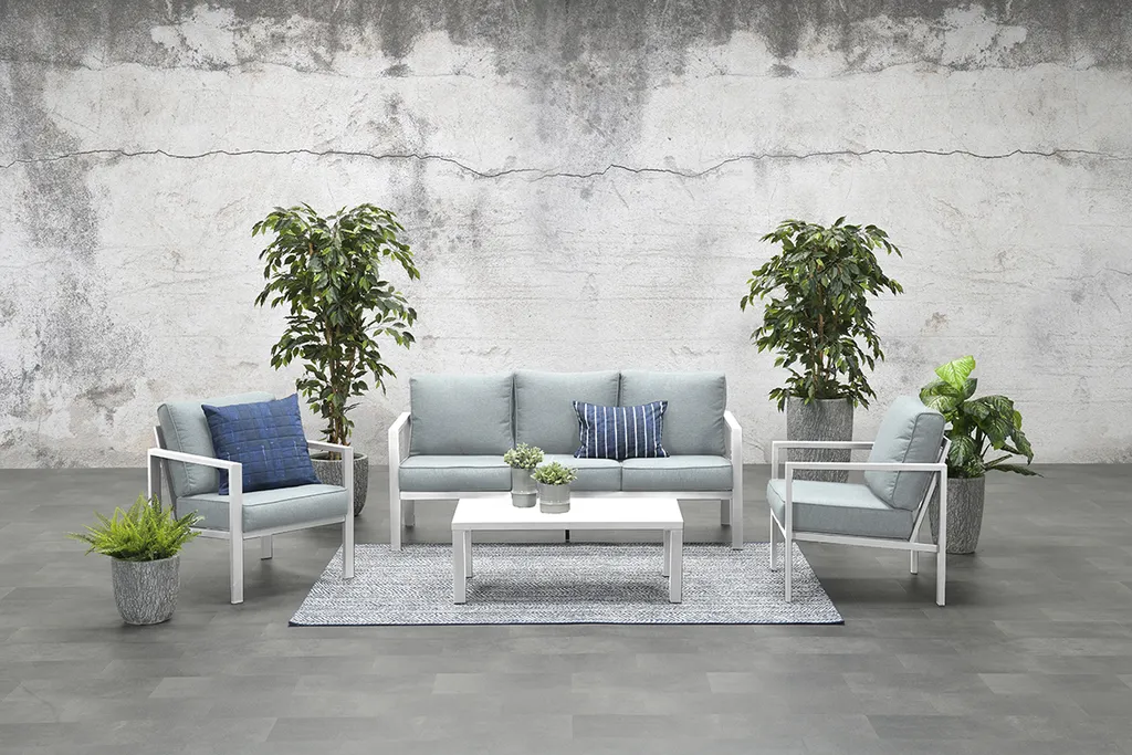 Garden Impressions Lounge Set Springs 4-teilig Matt Weiß Mintgrau 2 Garden Impressions Lounge Set Springs 4-teilig Matt Weiß Mintgrau – Bild 2