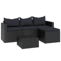 VidaXL Garten-Lounge-Set Schwarz Poly Rattan