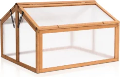 MCombo Frühbeet Gewächshaus Treibhaus 2 Dachfenster Holz Und Polycarbonat 0145