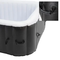 ECD Germany Aufblasbarer Whirlpool In-Outdoor Für 4 Personen, 100 Massagedüsen, LED-Display, 150x150 Cm, 600L, Extra-Zubehör, Seifenblase Jacuzzi Spa Pool Massage Heizung Wellness, Für Garten/Terrasse -Grünwelt Exporteren Garten-Winkel 4ce0916ab4f8b41c2c43430d33cee0bd