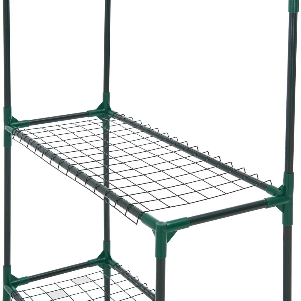 Juskys Foliengewächshaus 1 M² Aufrollbare Tür - Gewächshaus Für Tomaten - Stabiles Balkon Treibhaus Mit 4 Ebenen, Großem Eingang, PVC-Abdeckung 10 Juskys Foliengewächshaus 1 M² Aufrollbare Tür - Gewächshaus Für Tomaten - Stabiles Balkon Treibhaus Mit 4 Ebenen, Großem Eingang, PVC-Abdeckung – Bild 10