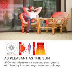 Blumfeldt Cosmic Beam Plus Terrassenheizstrahler Infrarot-Heizstrahler Elektroheizung , Dunkelstrahler , IR Comfort Heat , 2400 W , Thermostat: 5 - 45 °C , IP44 , Timer , Decken- Oder Wandinstallation , Fernbedienung , Aluminiumgehäuse , Weiß 13 Blumfeldt Cosmic Beam Plus Terrassenheizstrahler Infrarot-Heizstrahler Elektroheizung , Dunkelstrahler , IR Comfort Heat , 2400 W , Thermostat: 5 - 45 °C , IP44 , Timer , Decken- Oder Wandinstallation , Fernbedienung , Aluminiumgehäuse , Weiß -Grünwelt Exporteren Garten-Winkel 4d3172bb292ad82993ede13adc93ef80