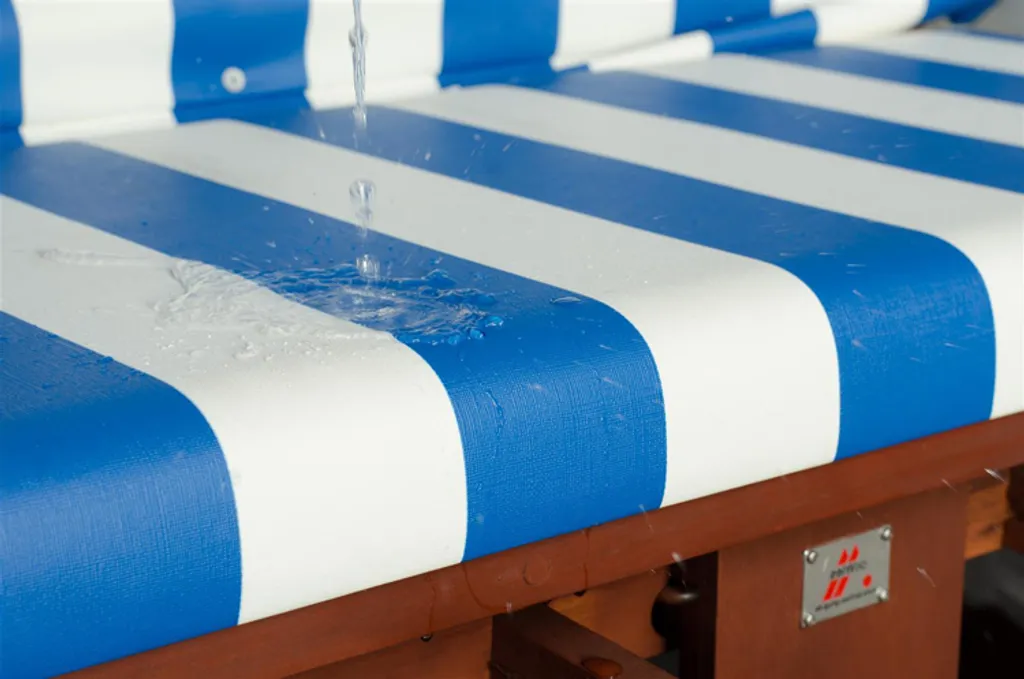 DeVries Strandkorb Profi Ostsee Fehmarn PE White Des.991 Blau- Weiß 3 DeVries Strandkorb Profi Ostsee Fehmarn PE White Des.991 Blau- Weiß – Bild 3