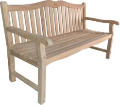 Garden Pleasure Bank ROMANG 3-Sitzer Gartenbank Aus Massivem Teakholz, Unbehandelt, 150 Cm Breit