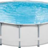 Summer Waves Premium FRAME Pool, Weiß, PVC/Stahl, Ø488x122 Cm, Jede Menge Zubehör Inklusive, Rund